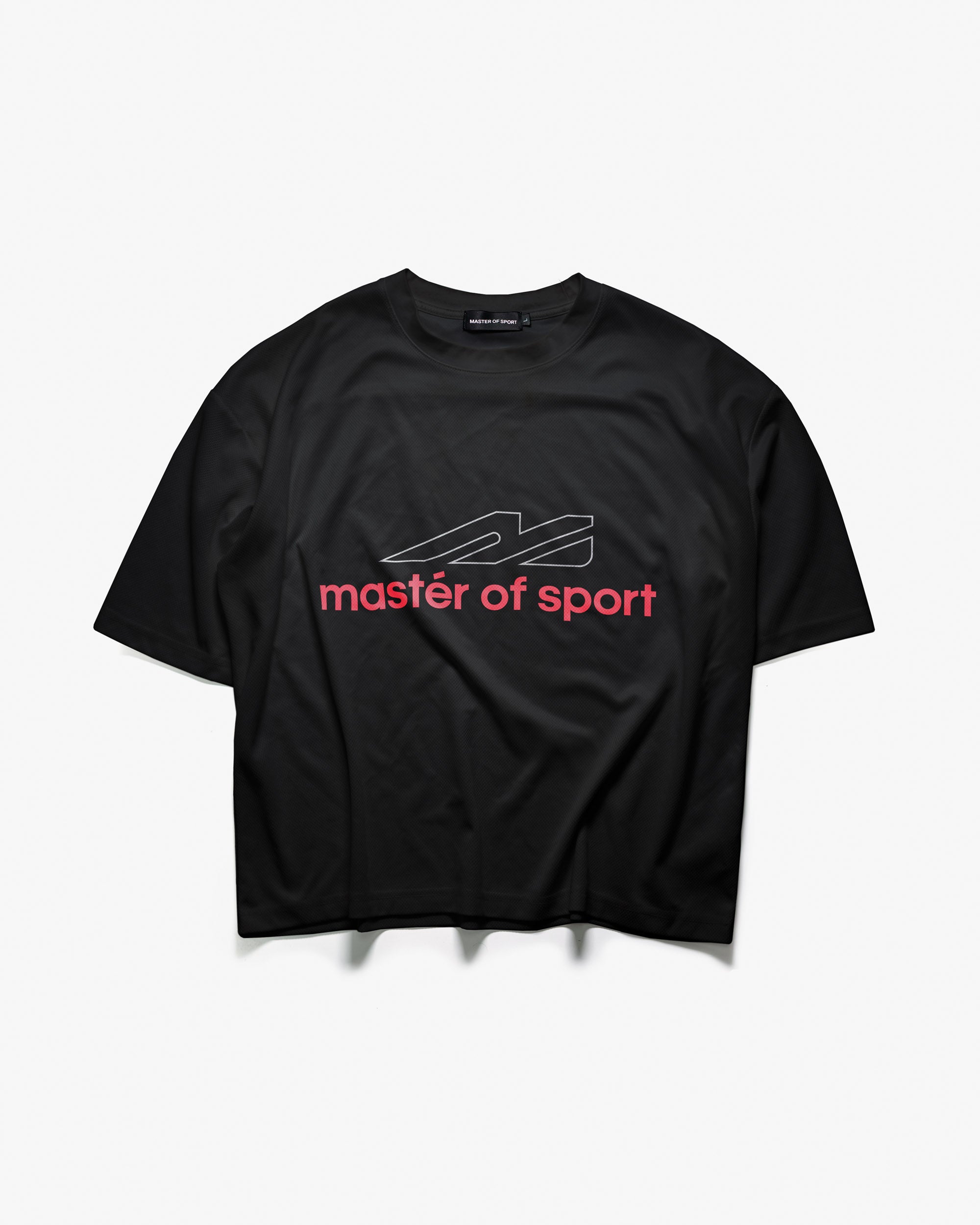 Master of Sport Legacy Logo Box Fit Mesh Tee, Black