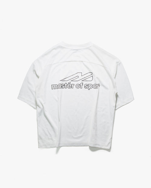 Master of Sport Legacy Logo Box Fit Mesh Tee, White